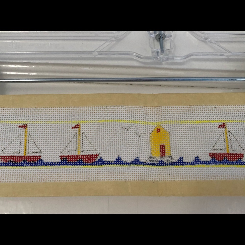 Needlepoint Sailboat Belt